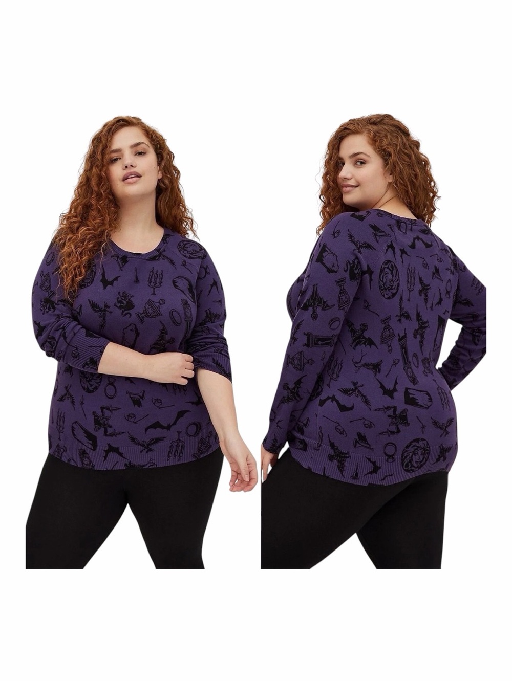 TORRID x Disney Purple Cotton Haunted Mansion Sweater. Torrid Size 2/US Size 2X.